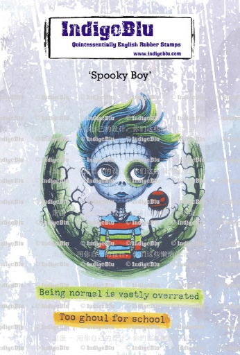 Spooky Boy A6 Red Rubber Stamp